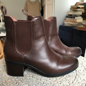 Leather Clarks Booties gently used